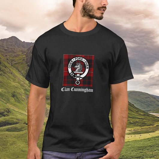Clan Cunningham Badge & Tartan T-shirt