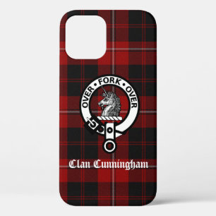 Clan Cunningham Crest Badge en Tartan iPhone 12 Hoesje