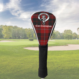Clan Cunningham Crest Badge en Tartan Golfheadcover