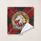Clan Cunningham Crest over Tartan Bad Handdoek (Wasdoekje)
