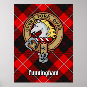 Clan Cunningham Crest over Tartan Poster