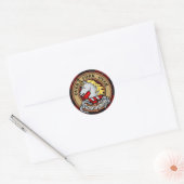 Clan Cunningham Crest over Tartan Ronde Sticker (Envelop)