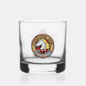 Clan Cunningham Crest over Tartan Whisky Glas (Voorkant)