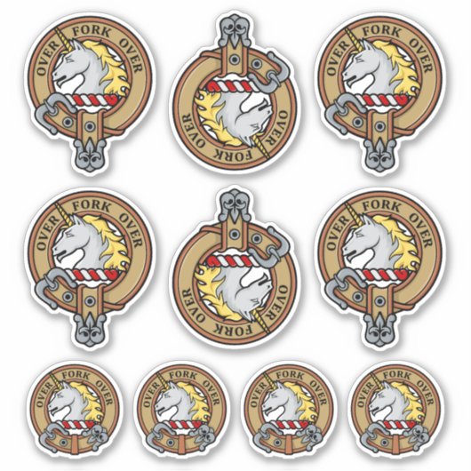 Clan Cunningham Crest Sticker Set (Voorkant)