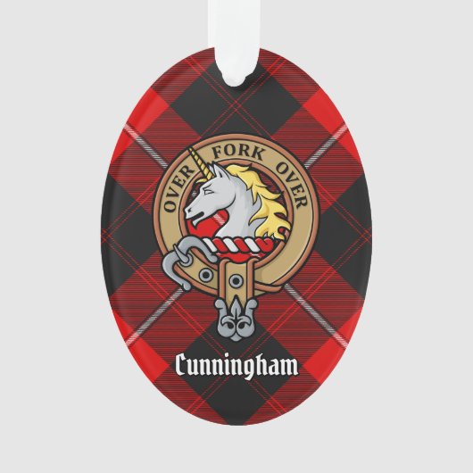 Clan Cunningham Crest sur Tartan (devant)