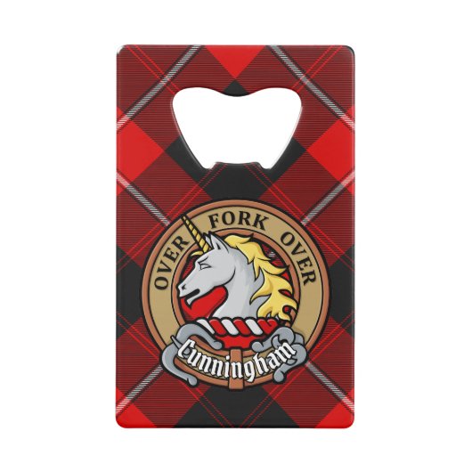 Clan Cunningham Crest sur Tartan (Devant)