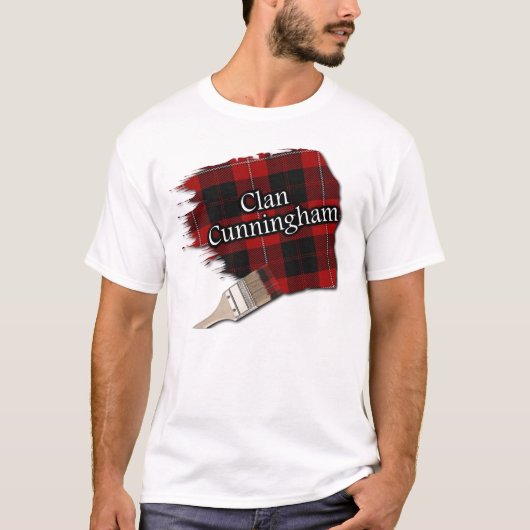Clan Cunningham Scottish Tartan Paint Shirt (Voorkant)