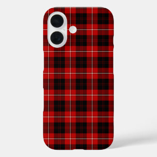 Clan Cunningham Tartan Bright Red en Black Pset iPhone 16 Hoesje