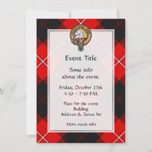 Clan Cunningham Wapen over Tartan Kaart