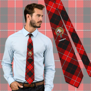 Clan Cunningham Wapen over Tartan Stropdas