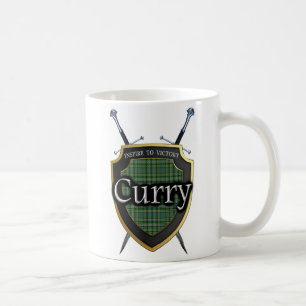 Clan Currie Curry Tartan Schild & Zwaarden Koffiemok