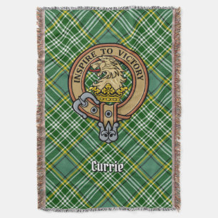Clan Currie Leeuw Crest over Tartan Deken