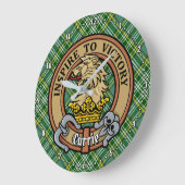Clan Currie Lion Crest over Tartan Grote Klok (Hoek)