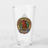 Clan Currie Rooster Crest over Tartan Glas (Voorkant)