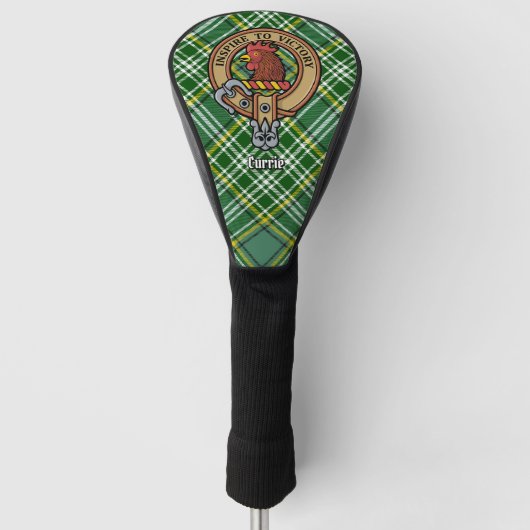 Clan Currie Rooster Crest over Tartan Golfheadcover (Voorkant)