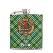 Clan Currie Rooster Crest over Tartan Heupfles (Voorkant)