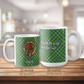 Clan Currie Rooster Crest over Tartan Koffiemok