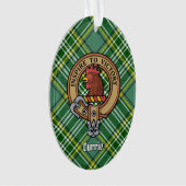 Clan Currie Rooster Crest over Tartan Ornament (voorkant)
