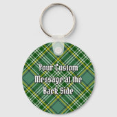 Clan Currie Rooster Crest over Tartan Sleutelhanger (Achterkant)