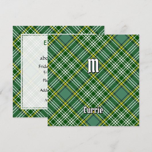Clan Currie Tartan Invitation (Devant / Derrière)