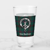Clan Davidson Crest Badge en Tartan Glas (Achterkant)