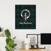 Clan Davidson Crest Badge en Tartan Poster (Thuiskantoor)