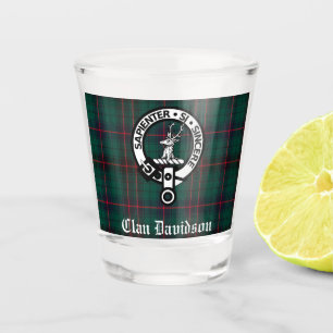 Clan Davidson Crest Badge en Tartan Shot Glas