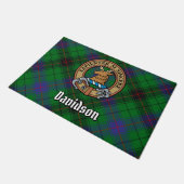 Clan Davidson Crest over Tartan Deurmat (Schuin)