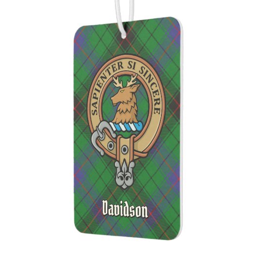 Clan Davidson Crest over Tartan Luchtverfrisser (Links)