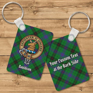 Clan Davidson Crest over Tartan Sleutelhanger