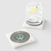 Clan Davidson Crest & Tartan Knot Stenen Onderzetter (Zijkant)