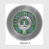 Clan Davidson Crest & Tartan Knot Sticker (Vel)
