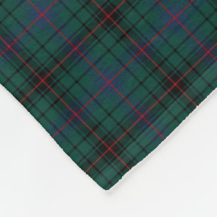 Clan Davidson Donkergroene Tartan Fleece Deken