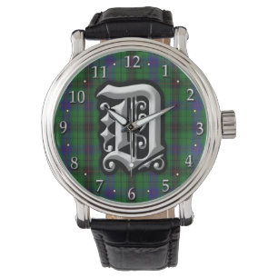 Clan Davidson Letter D Monogram Tartan Horloge