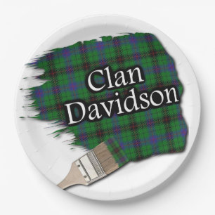 Clan Davidson Scottish Tartan Paint Brush Papieren Bordje