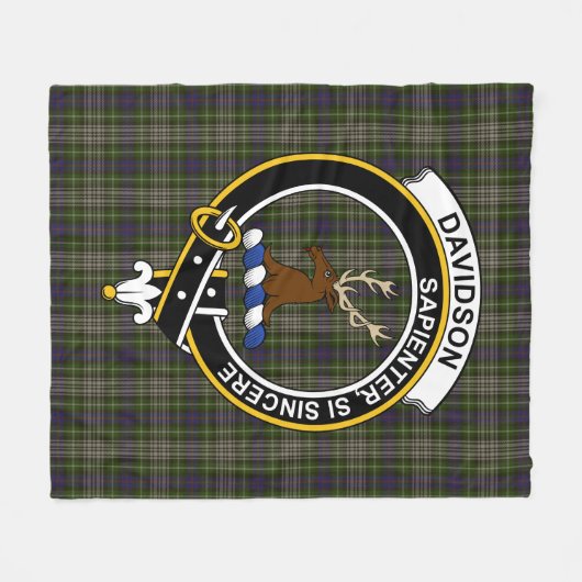 Clan Davidson Tulloch Dress Tartan Fleece Deken (Voorkant (Horizontaal))