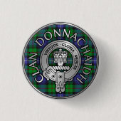 Clan Donnachaidh / Robertson Crest & Hunting Tarta Ronde Button 3,2 Cm (Voorkant)