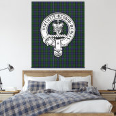Clan Donnachaidh (Robertson) Crest /Hunting Tartan Canvas Afdruk (Insitu (Slaapkamer))