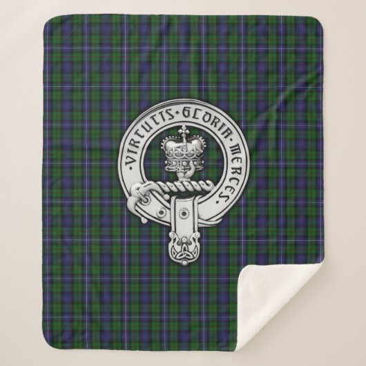 Clan Donnachaidh (Robertson) Crest /Hunting Tartan Sherpa Deken (Voorkant)
