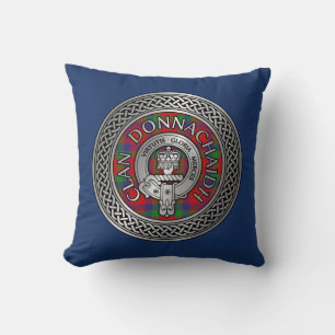 Clan Donnachaidh   Robertson Crest & Tartan Knot Kussen