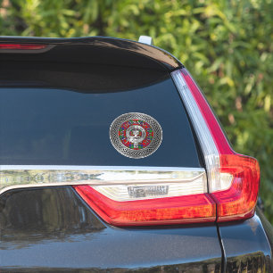 Clan Donnachaidh Robertson Crest & Tartan Knot Sticker