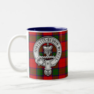 Clan Donnachaidh (Robertson) Crest & Tartan Tweekleurige Koffiemok