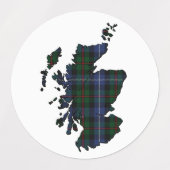 Clan Donnachaidh (Robertson) Kaart & Tartans Labels (Design 2)