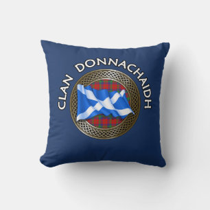 Clan Donnachaidh Robertson Tartan Knot & Flag Kussen