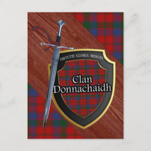 Clan Donnachaidh Tartan Sword & Shield Briefkaart