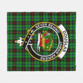 Clan Douglas Black Tartan Pset Fleece Deken (Voorkant (Horizontaal))