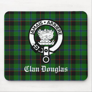 Clan Douglas Crest Badge & Tartan Muismat
