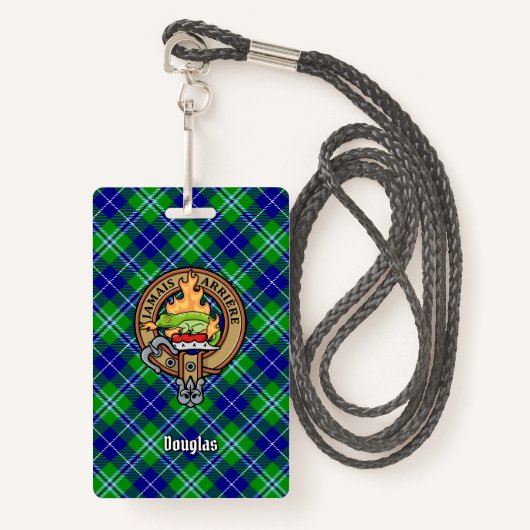 Clan Douglas Crest over Tartan Badge (Voorkant met draagriem)