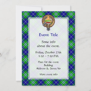 Clan Douglas Crest over Tartan Kaart