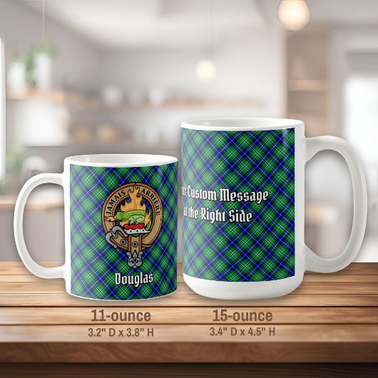 Clan Douglas Crest over Tartan Koffiemok